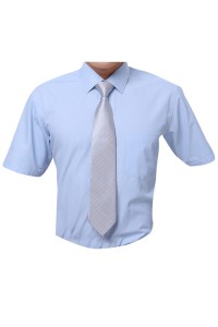 SKR006 製作職業辦公室男女裝恤衫   設計斜紋恤衫款式   自訂短袖恤衫款式    短袖恤衫製衣廠